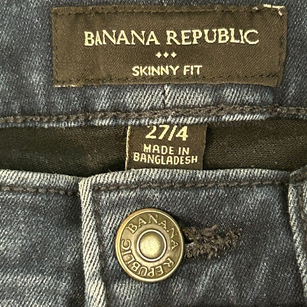 Banana Republic Skinny Fit Jeans Womens 27/4 Dark Wash Indigo Stretch‎ Denim - Picture 3 of 6